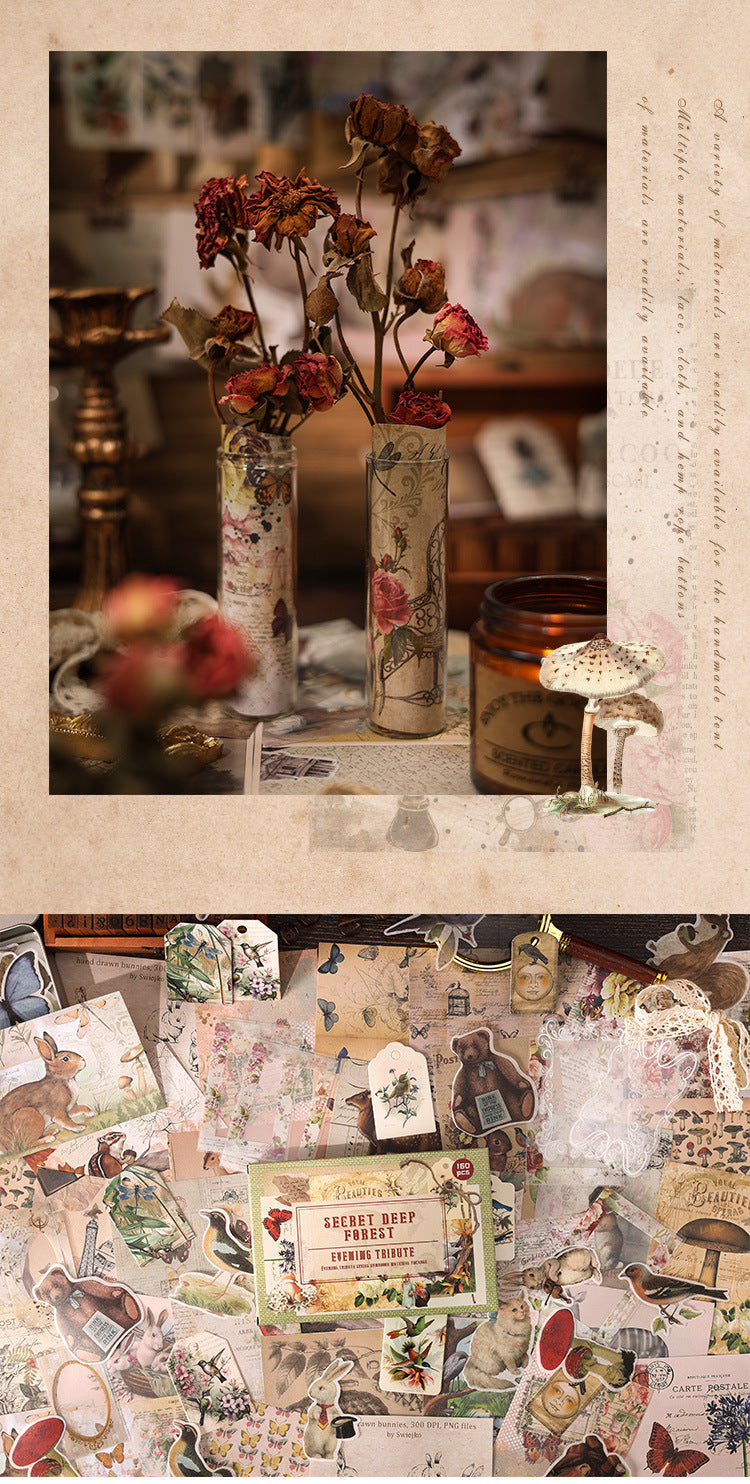 Dusk Ode Series American Retro Decorative Material Paper, DIY Handmade Journaling, Sticky Note, Collage Card, Non-adhesive Sticky Note Paper