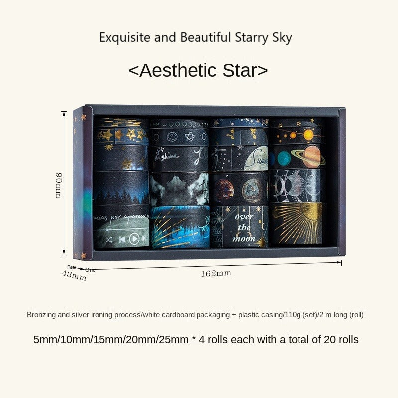 Boxed Washi Tape, Christmas-themed Tape, Valentine's Day-themed Tape, Starry Sky-themed Tape, Winter Love Song-themed Tape, DIY Gold Foil Stamping Tape