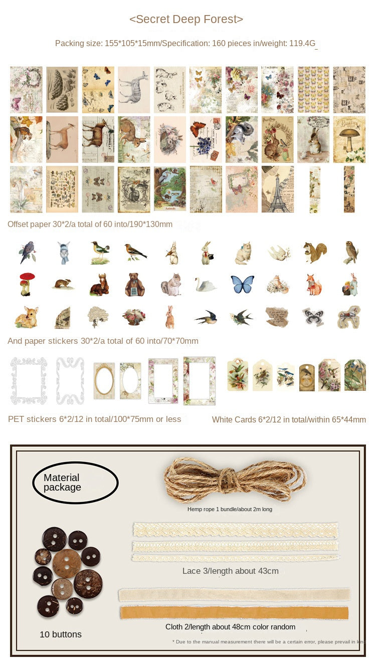 Dusk Ode Series American Retro Decorative Material Paper, DIY Handmade Journaling, Sticky Note, Collage Card, Non-adhesive Sticky Note Paper