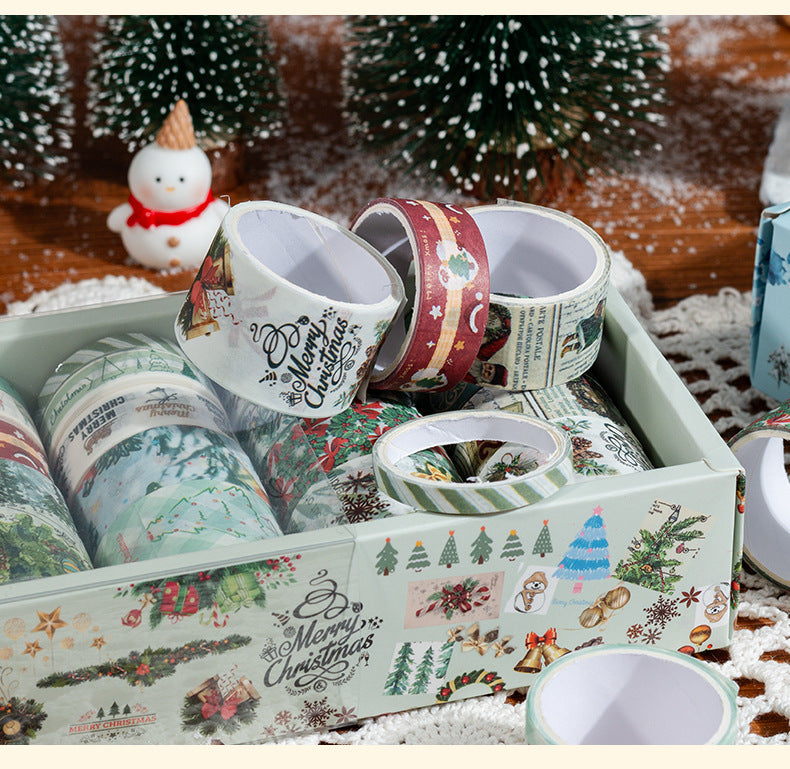 Boxed Washi Tape, Christmas-themed Tape, Valentine's Day-themed Tape, Starry Sky-themed Tape, Winter Love Song-themed Tape, DIY Gold Foil Stamping Tape