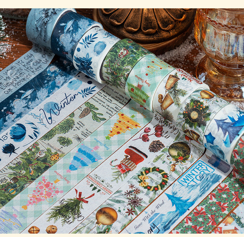 Boxed Washi Tape, Christmas-themed Tape, Valentine's Day-themed Tape, Starry Sky-themed Tape, Winter Love Song-themed Tape, DIY Gold Foil Stamping Tape