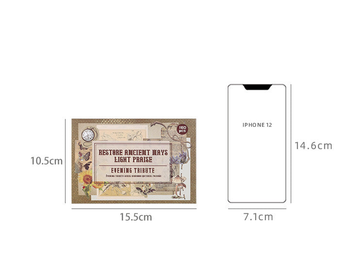 Dusk Ode Series American Retro Decorative Material Paper, DIY Handmade Journaling, Sticky Note, Collage Card, Non-adhesive Sticky Note Paper