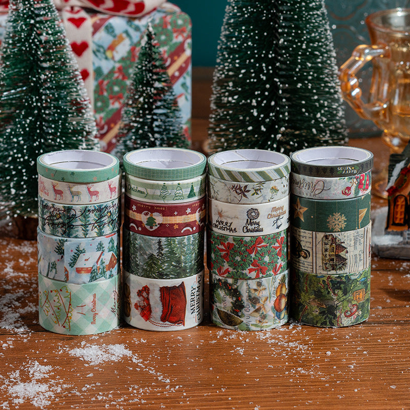 Boxed Washi Tape, Christmas-themed Tape, Valentine's Day-themed Tape, Starry Sky-themed Tape, Winter Love Song-themed Tape, DIY Gold Foil Stamping Tape