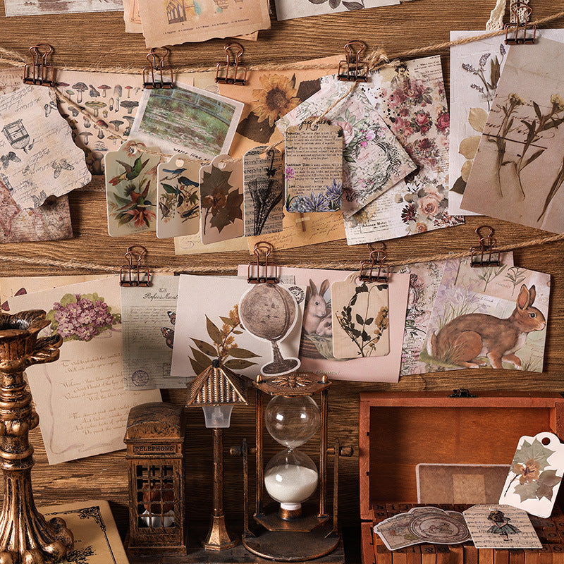 Dusk Ode Series American Retro Decorative Material Paper, DIY Handmade Journaling, Sticky Note, Collage Card, Non-adhesive Sticky Note Paper