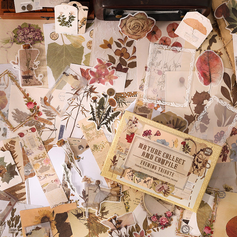 Dusk Ode Series American Retro Decorative Material Paper, DIY Handmade Journaling, Sticky Note, Collage Card, Non-adhesive Sticky Note Paper