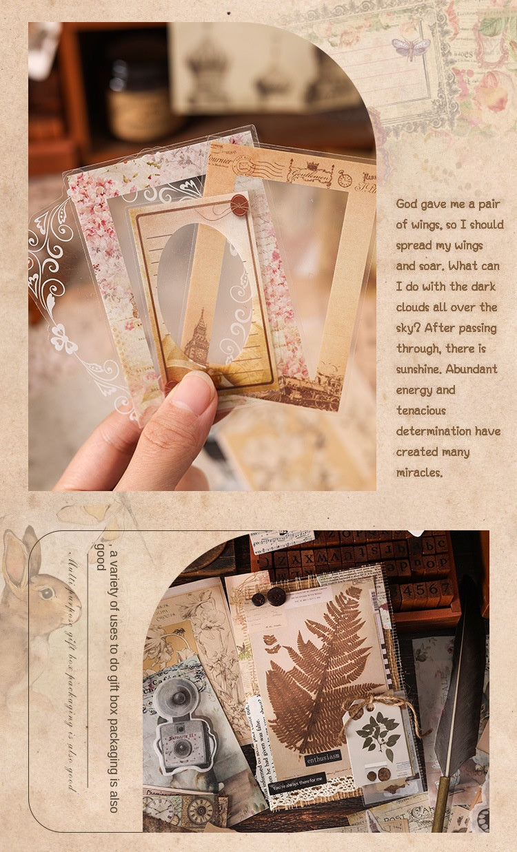Dusk Ode Series American Retro Decorative Material Paper, DIY Handmade Journaling, Sticky Note, Collage Card, Non-adhesive Sticky Note Paper