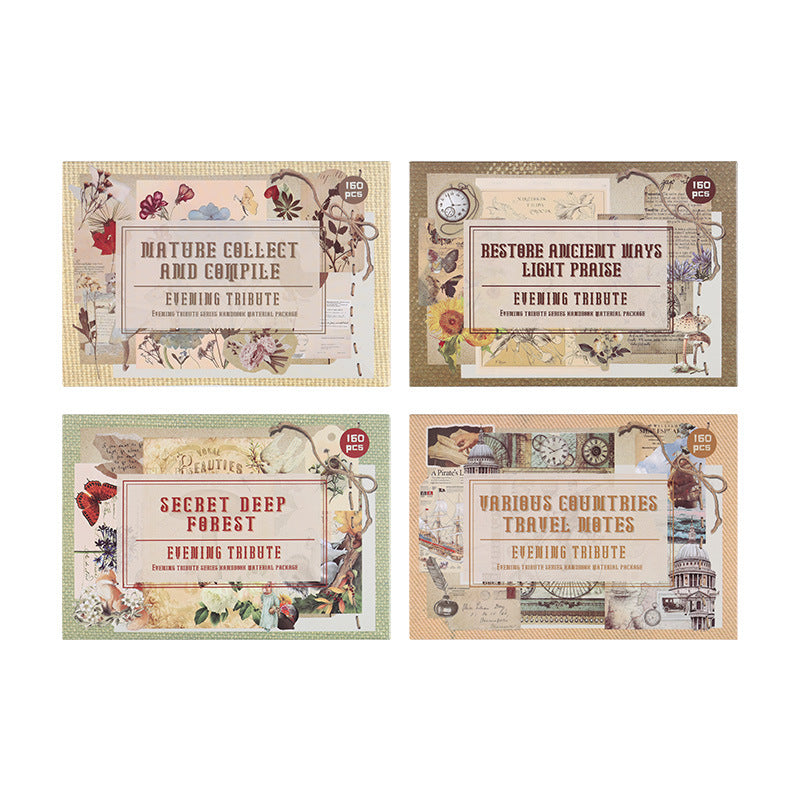 Dusk Ode Series American Retro Decorative Material Paper, DIY Handmade Journaling, Sticky Note, Collage Card, Non-adhesive Sticky Note Paper