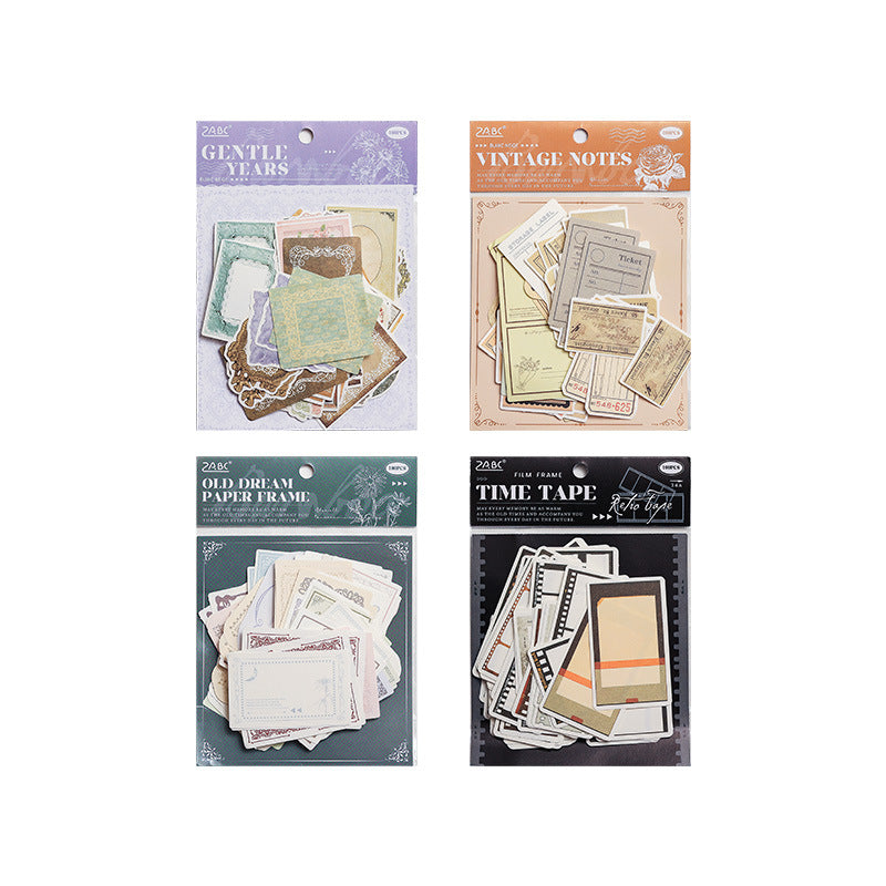 Nostalgic Time Handmade Journal Material Paper. DIY Base and Scene-setting Decoration Material. Non-adhesive Message and Note-taking Handmade Journal Notepaper