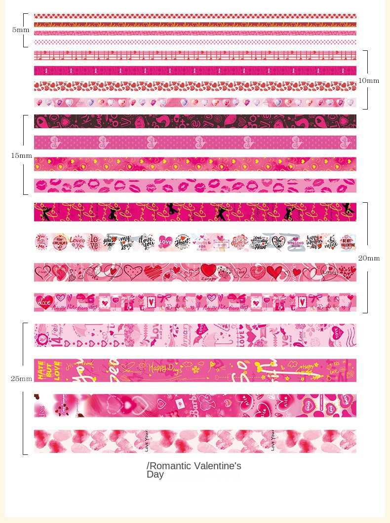 Boxed Washi Tape, Christmas-themed Tape, Valentine's Day-themed Tape, Starry Sky-themed Tape, Winter Love Song-themed Tape, DIY Gold Foil Stamping Tape