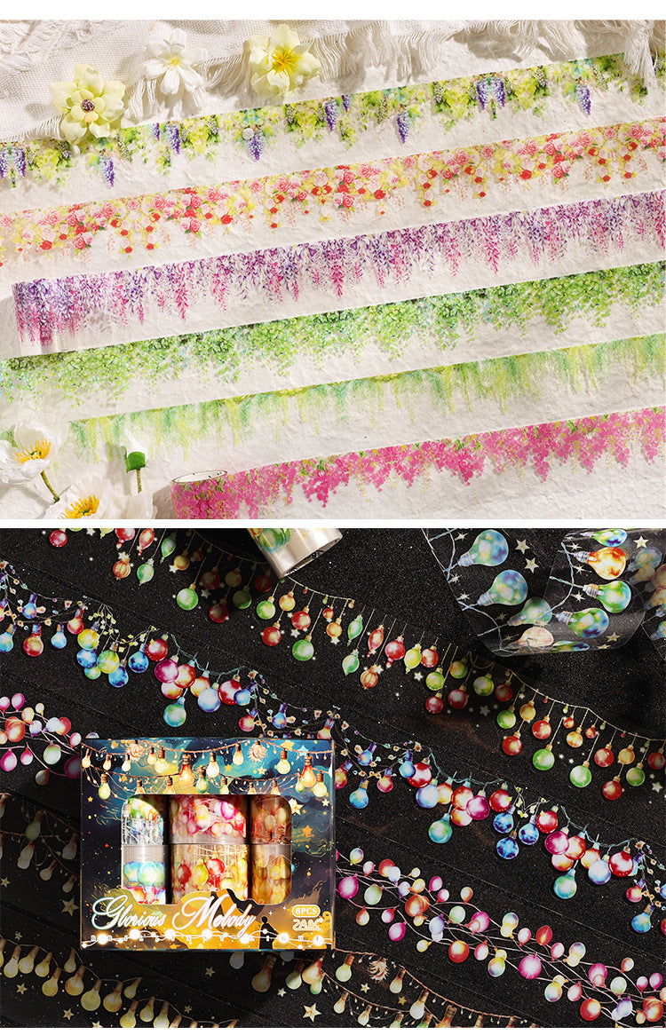 Dream of Light and Shadow Transparent Waterproof PET Tape Set, DIY Handmade Journal and Diary Stickers, Cross-border Handmade Journal Scenery Decoration Tape Stickers