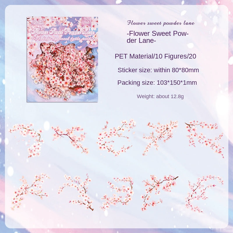 Chunyu Muye Transparent Waterproof PET Sticker Pack, DIY Decoration Stickers for Bullet Journals and Diaries, Cross-border Plant and Flower Stickers