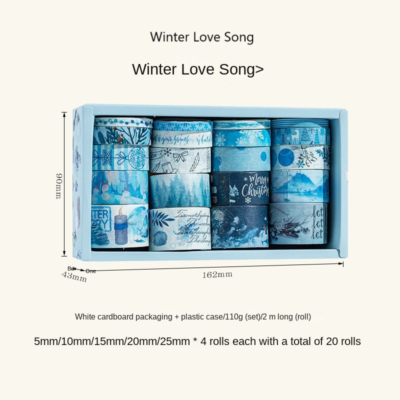 Boxed Washi Tape, Christmas-themed Tape, Valentine's Day-themed Tape, Starry Sky-themed Tape, Winter Love Song-themed Tape, DIY Gold Foil Stamping Tape