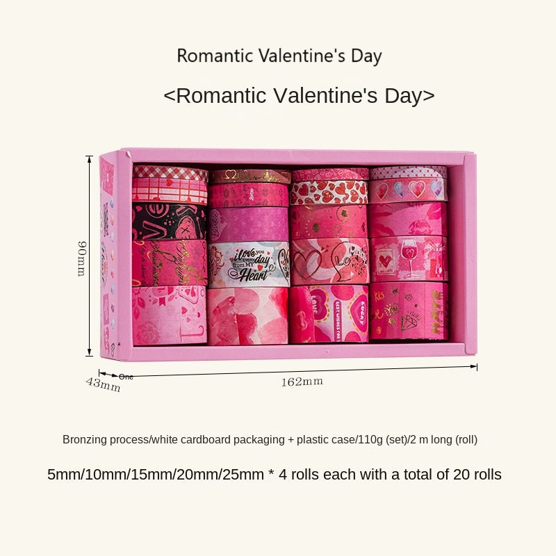 Boxed Washi Tape, Christmas-themed Tape, Valentine's Day-themed Tape, Starry Sky-themed Tape, Winter Love Song-themed Tape, DIY Gold Foil Stamping Tape