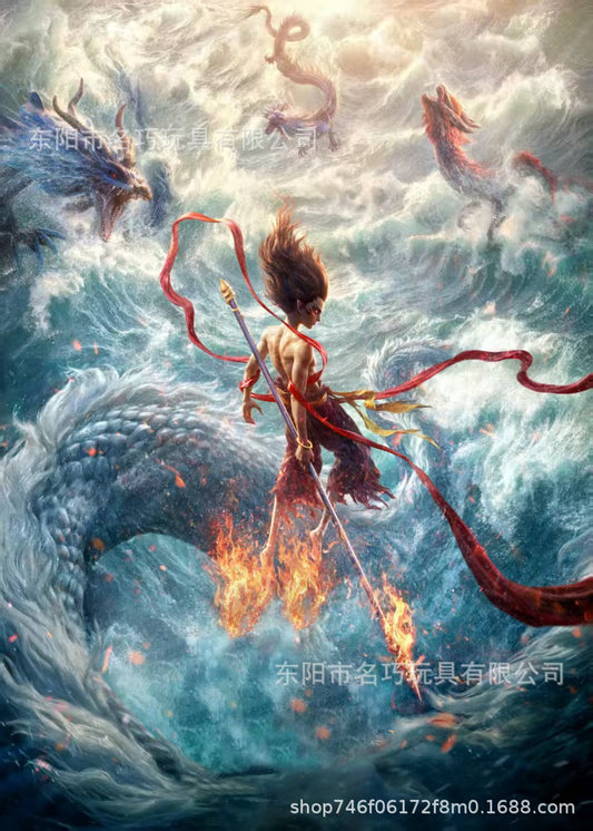 1000-piece educational jigsaw puzzles of Nezha with various themes