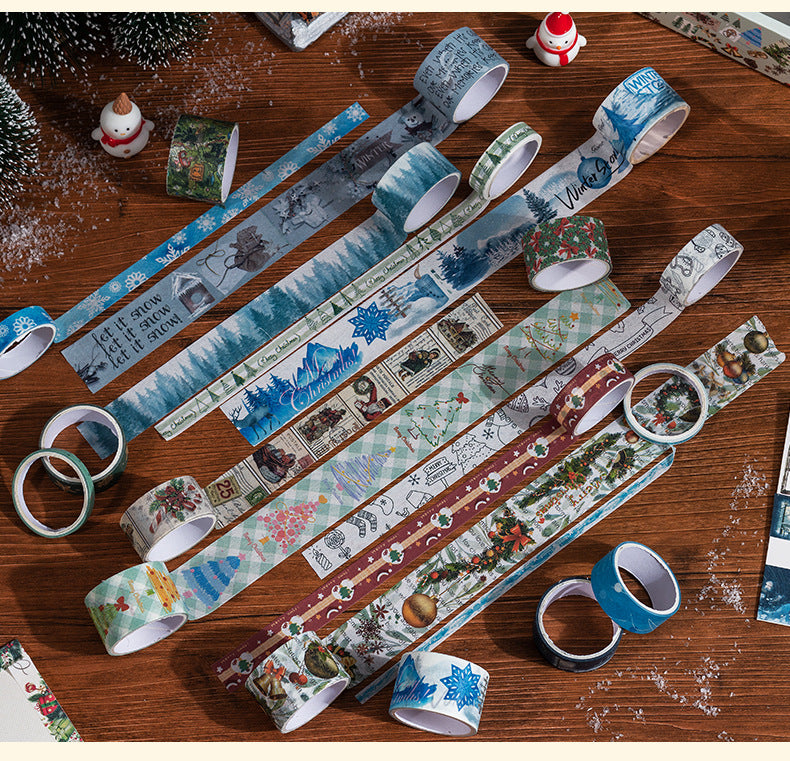 Boxed Washi Tape, Christmas-themed Tape, Valentine's Day-themed Tape, Starry Sky-themed Tape, Winter Love Song-themed Tape, DIY Gold Foil Stamping Tape