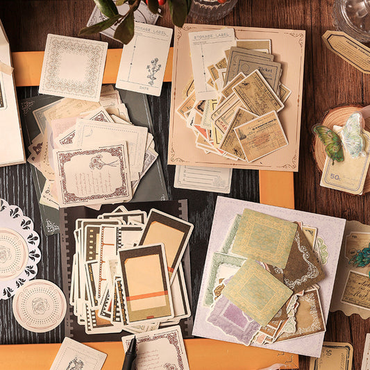 Nostalgic Time Handmade Journal Material Paper. DIY Base and Scene-setting Decoration Material. Non-adhesive Message and Note-taking Handmade Journal Notepaper